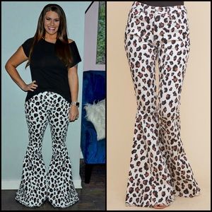 *Restocked* - Leopard Bell Bottom Jeans